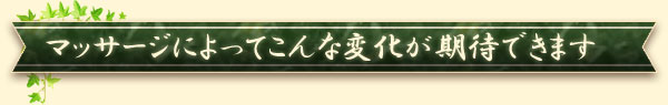 マッサージによってこんな変化が期待できます。